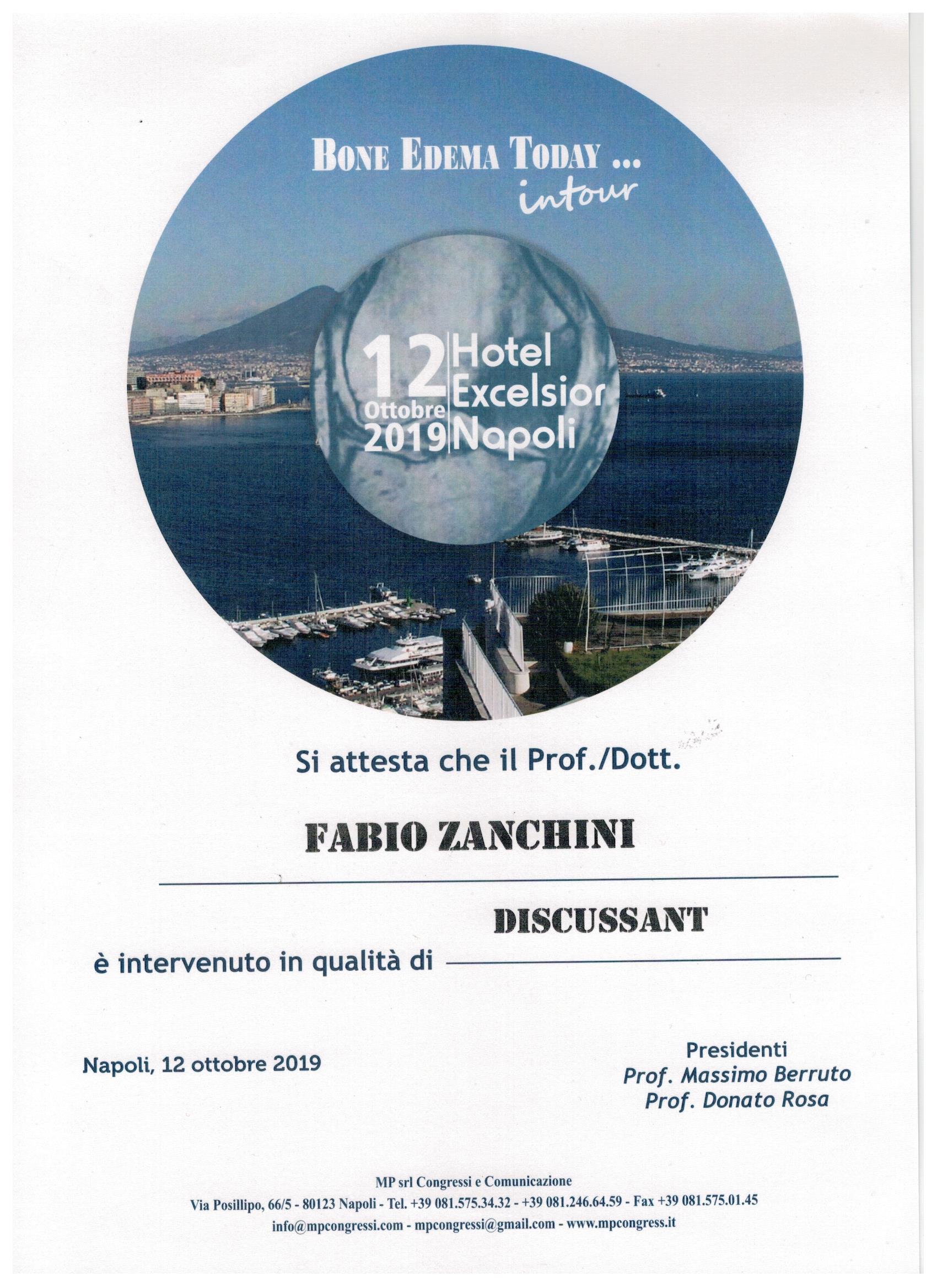 12-ott-2019 - bone edema today - hotel Excelsior Napoli